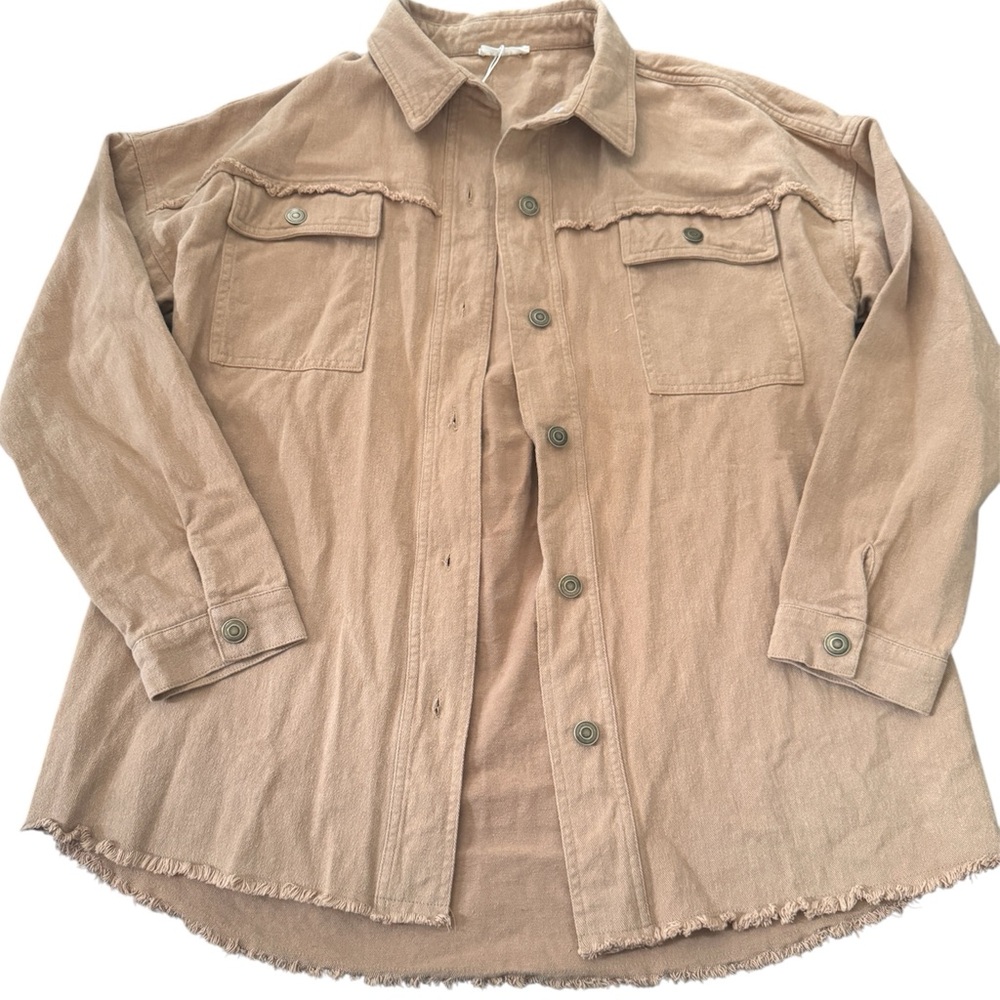 Kori Women's Utility Jacket in camel. Artsy, graphic, boho, statement, festival - Picture 5 of 10
